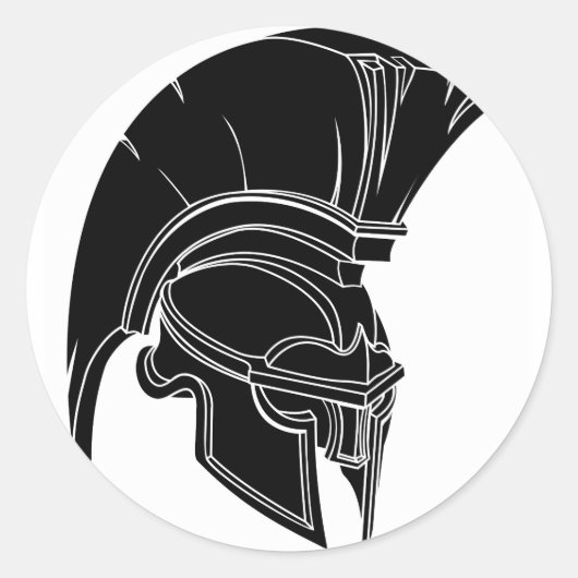 Sticker Rond Casque spartiate ou trojan (Devant)