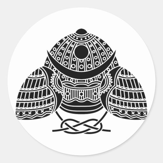 Sticker Rond Casque Sun moon Samurai (Devant)