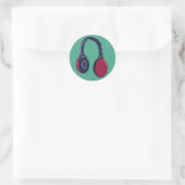 Sticker Rond Casques audio (Sac)