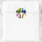 Sticker Rond Casques de quatre couleurs Pop Art (Sac)