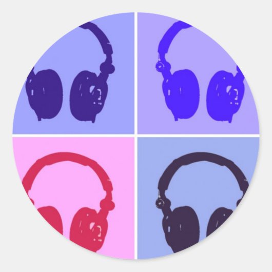 Sticker Rond Casques Pop Art (Devant)