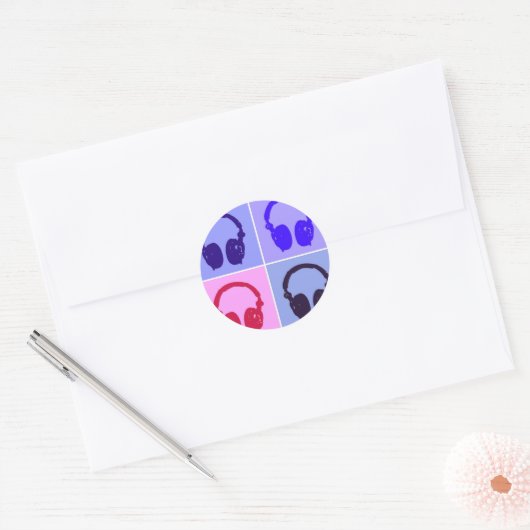 Sticker Rond Casques Pop Art (Enveloppe)