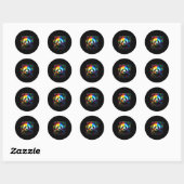 Sticker Rond Casques Rainbow Dj Panda (Feuille)