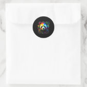 Sticker Rond Casques Rainbow Dj Panda (Sac)