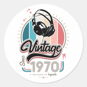 Sticker Rond Casques vintages depuis 1970