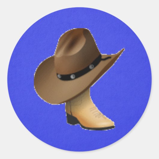 Sticker Rond Casquette Cowboy et démarrage (Devant)