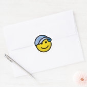 Sticker Rond Casquette de baseball Smilie - Bleu (Enveloppe)