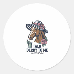 Sticker Rond Casquette de cheval Derby vintage Talk Derby To Me