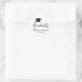 Sticker Rond Casquette de diplôme | Script de fin d'études (Sac)