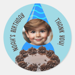 Sticker Rond Casquette de fête d'anniversaire de la fête du cho