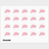 Sticker Rond Casquette de fille rose Leo Zodiac moderne (Feuille)