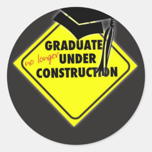 Sticker Rond Casquette de la construction des diplômés