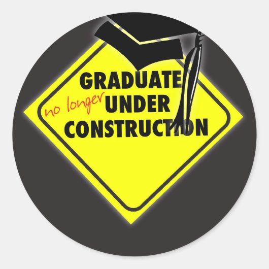 Sticker Rond Casquette de la construction des diplômés (Devant)