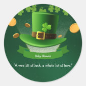 Sticker Rond Casquette de la Saint-Patrick Shamrock Baby shower (Devant)