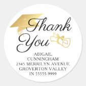 Sticker Rond Casquette de Merci Faux Gold Foil  (Devant)