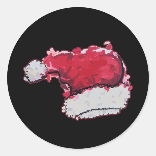 Sticker Rond Casquette de Noël (Devant)