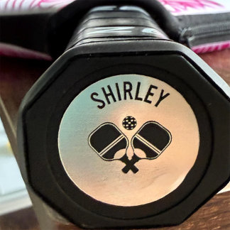 Sticker Rond Casquette de nom de la pagaie de Pickleball person