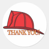 Sticker Rond Casquette de pompier Merci (Devant)