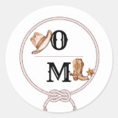 Sticker Rond Casquette des bottes Mariages de l'Ouest Monogramm (Devant)