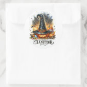 Sticker Rond Casquette d'Halloween (Sac)