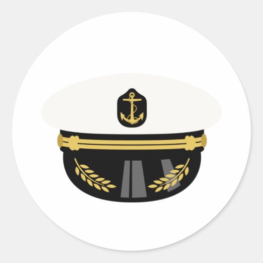 Sticker Rond Casquette du capitaine de mer (Devant)