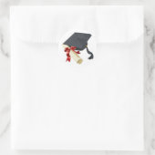 Sticker Rond Casquette et diplôme d'obtention du diplôme (Sac)
