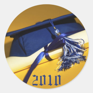Sticker Rond Casquette et Tassel Diplôme personnalisé Sceau d'i