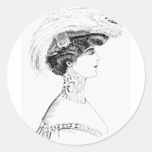 Sticker Rond Casquette féminin (Devant)