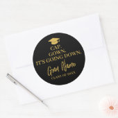 Sticker Rond Casquette Gown It's Going Down - Grad Name - Black (Enveloppe)
