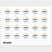 Sticker Rond Casquette Gras Script Gold Graduate | MERCI (Feuille)