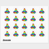 Sticker Rond Casquette Rainbow Witch (Feuille)