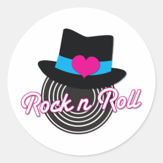 Sticker Rond Casquette Rock n Roll