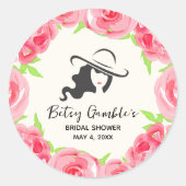 Sticker Rond Casquette Rose   Derby Fête des mariées (Devant)