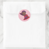 Sticker Rond Casquette rouge et violet (Sac)