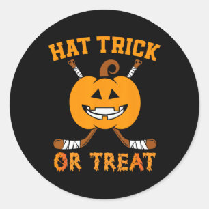 Sticker Rond Casquette Trick Ou Traiter Amusant Hockey Sur Glac