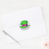 Sticker Rond casquette vintage vert leprechaun avec shamrock (Enveloppe)