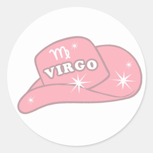 Sticker Rond Casquette Virgo Zodiac rose (Devant)