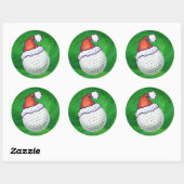 Sticker Rond Casquettes de Noël à la balle de golf (Feuille)