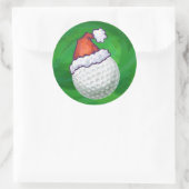 Sticker Rond Casquettes de Noël à la balle de golf (Sac)