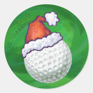 Sticker Rond Casquettes de Noël du Ball de golf