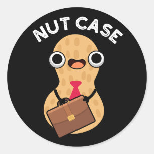 Sticker Rond Casse-Noisette Blagues de Cacahuète Drôle Fond Som
