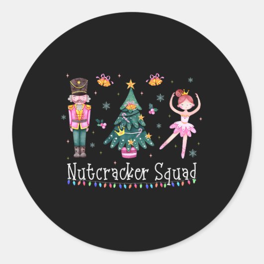 Sticker Rond Casse-Noisette de Noël Squad Danse Ballet Femmes E (Devant)