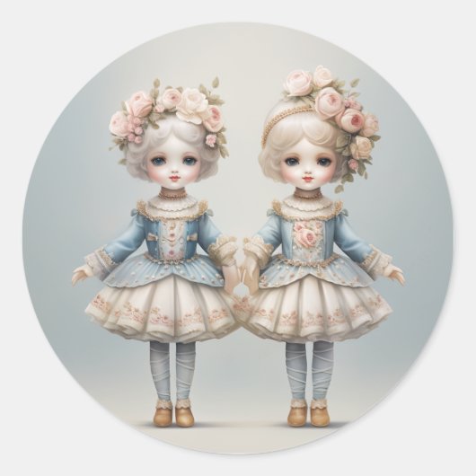 Sticker Rond Casse-Noisette Mode-Rosebuds Ballet (Devant)