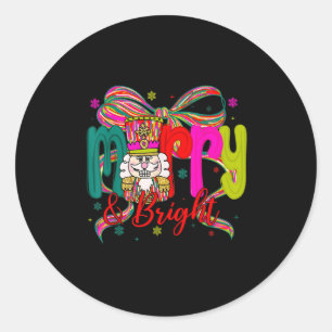 Sticker Rond Casse-Noisette Noël Merry & Bright Coquette Bow