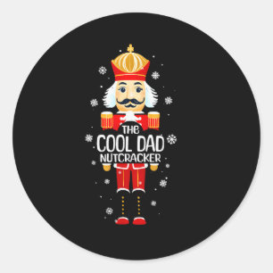 Sticker Rond Casse-Noisette Papa Cool Drôle de Noël Famille Ass