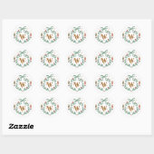 Sticker Rond Casse-noisettes de Noël Whimsical Monogram Crest B (Feuille)