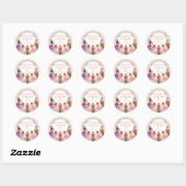 Sticker Rond Casse-noix d'hiver Floral fête d'anniversaire bébé (Feuille)
