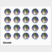 Sticker Rond Casse-noix et arbre (Feuille)