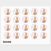 Sticker Rond Casse-noix Pays des douceurs Fille Cupcake d'anniv (Feuille)