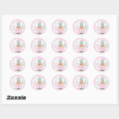 Sticker Rond Casse-noix Pays des douceurs Fille Cupcake d'anniv (Feuille)